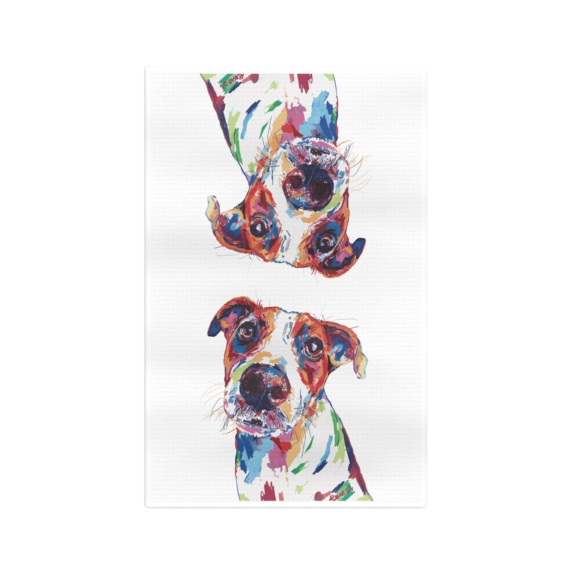 “Skipper” colorful Dog Microfiber Waffle Towel - Blue Cava