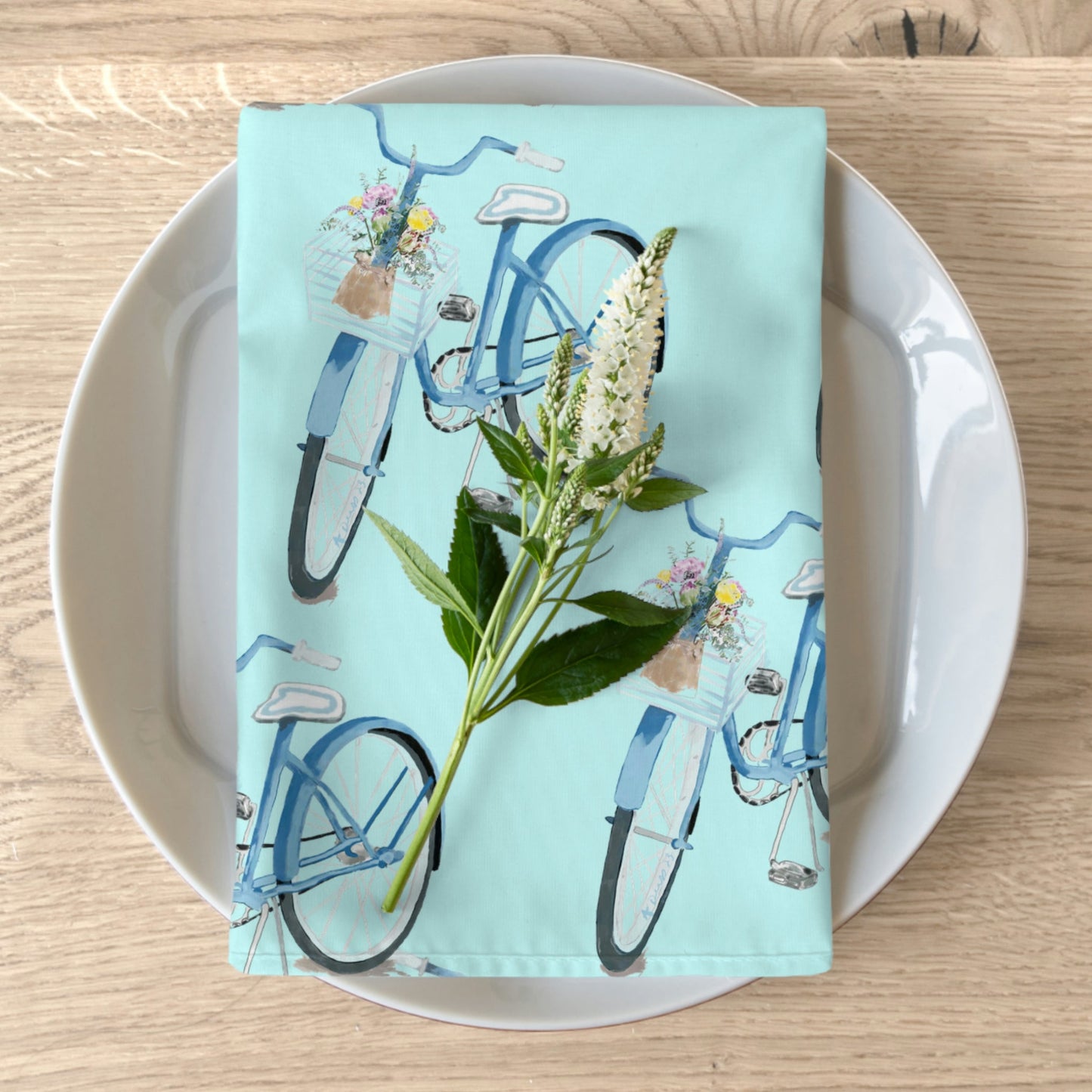 Spring Bike Napkin Set - Blue Cava