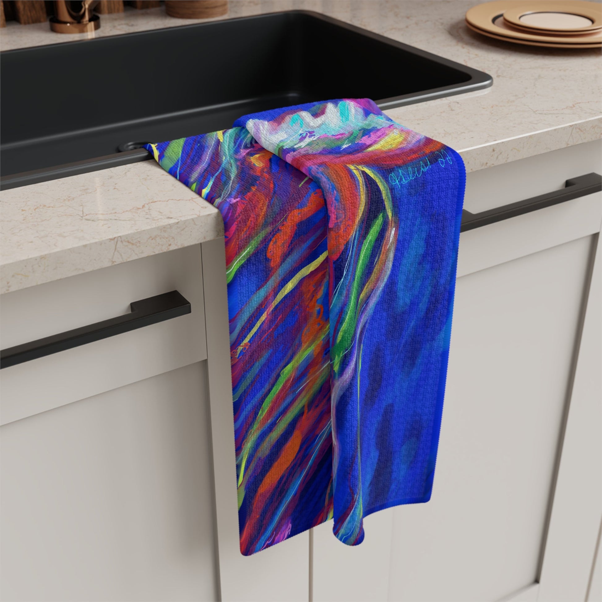 Stringer Jellyfish Microfiber Waffle Towel - Blue Cava