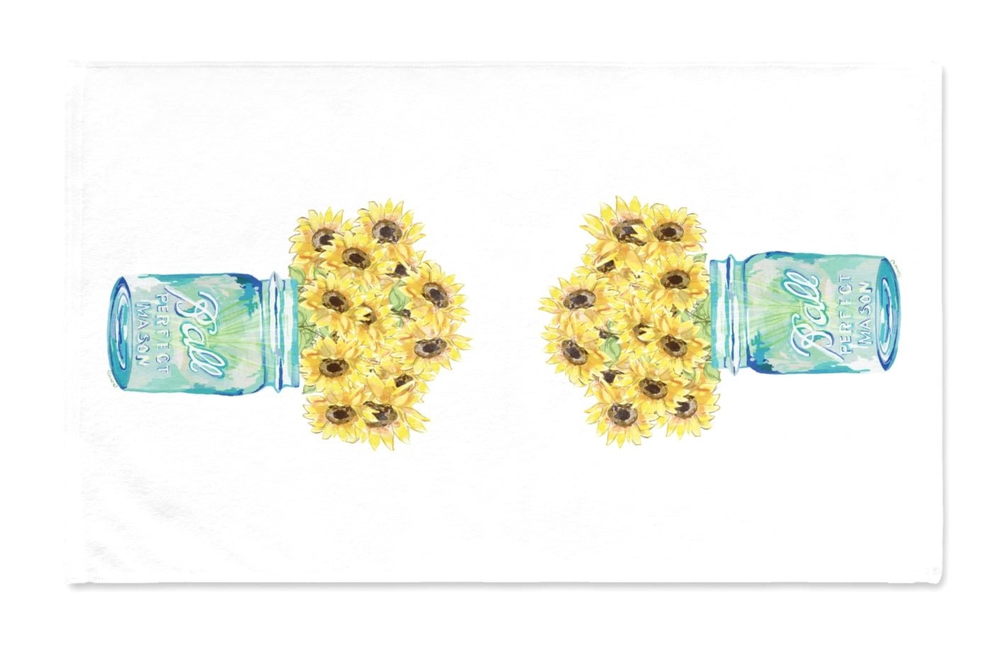 Sunflower Mason Jar Hand Towel (Poly/Cotton) - Blue Cava