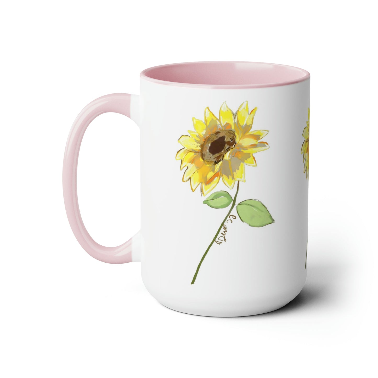 Sunflower Two-Tone Coffee Mugs, 15oz - Blue Cava