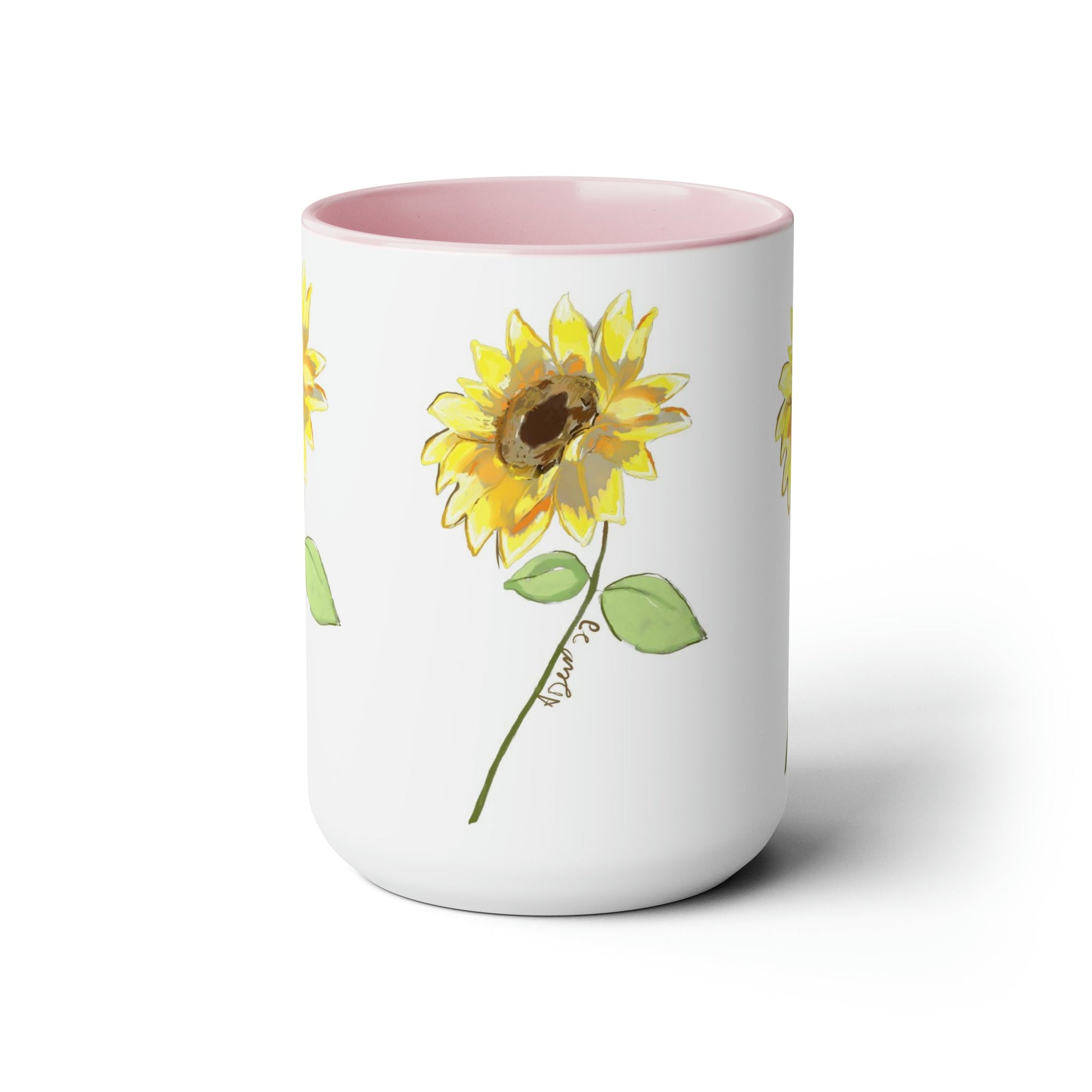 Sunflower Two-Tone Coffee Mugs, 15oz - Blue Cava