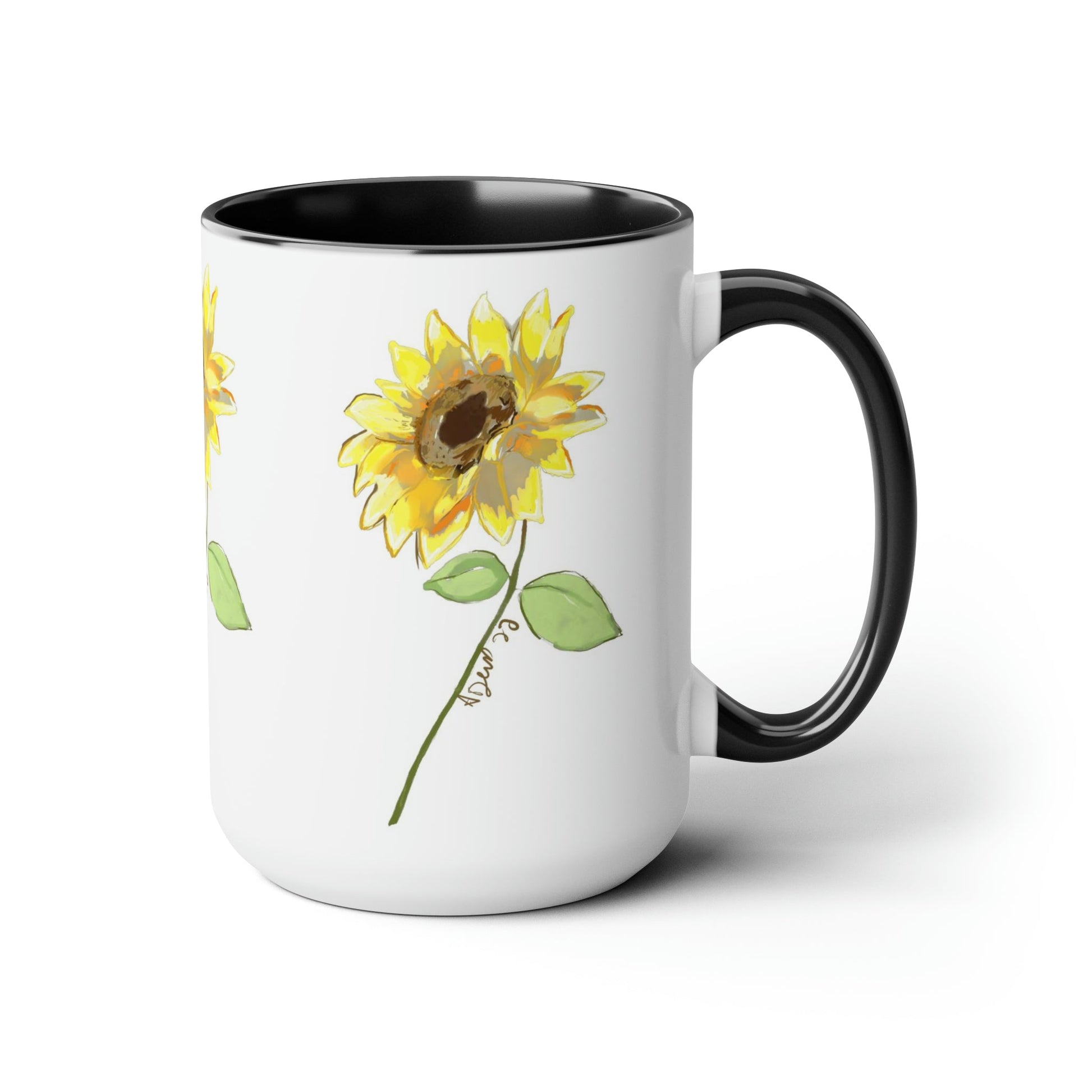 Sunflower Two-Tone Coffee Mugs, 15oz - Blue Cava