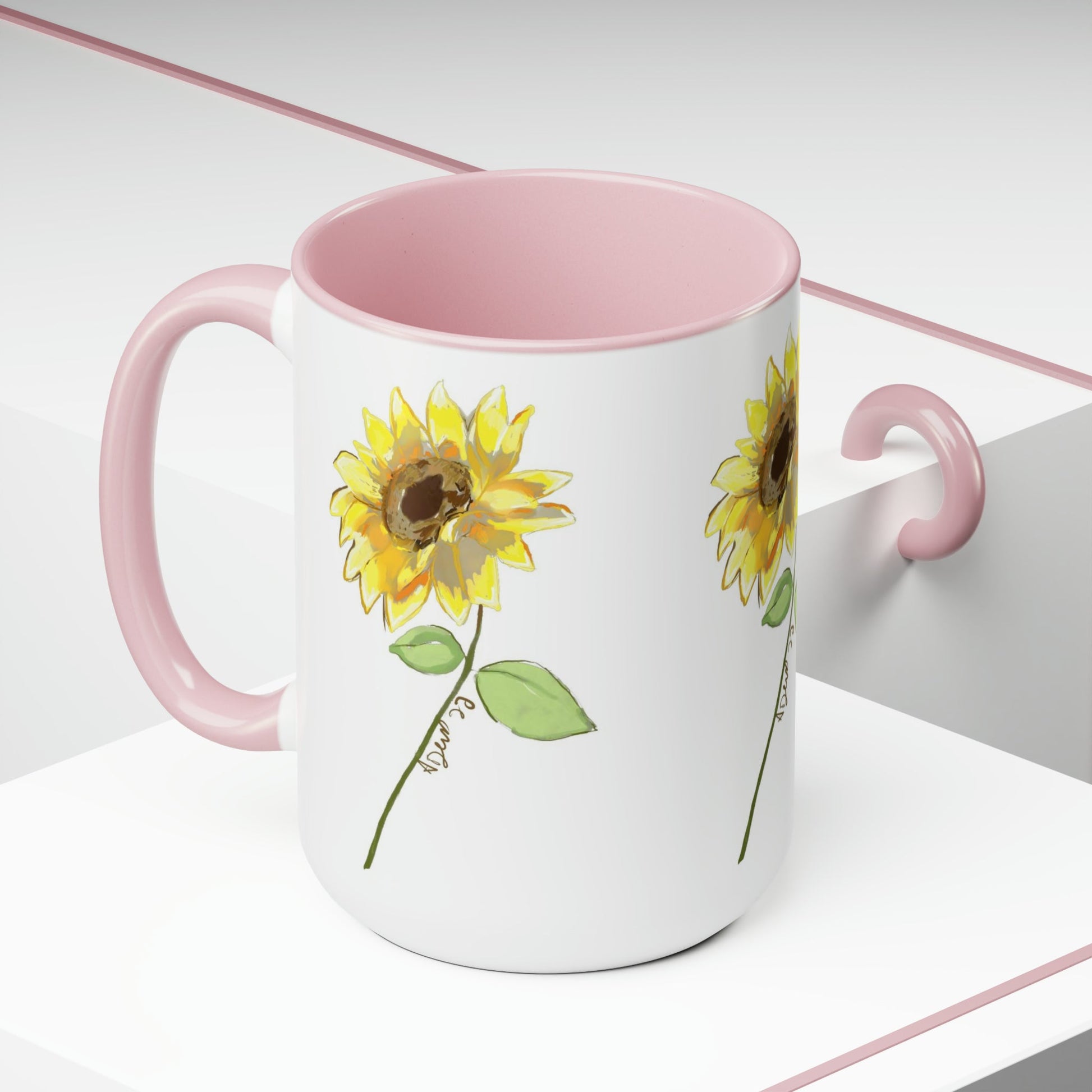 Sunflower Two-Tone Coffee Mugs, 15oz - Blue Cava