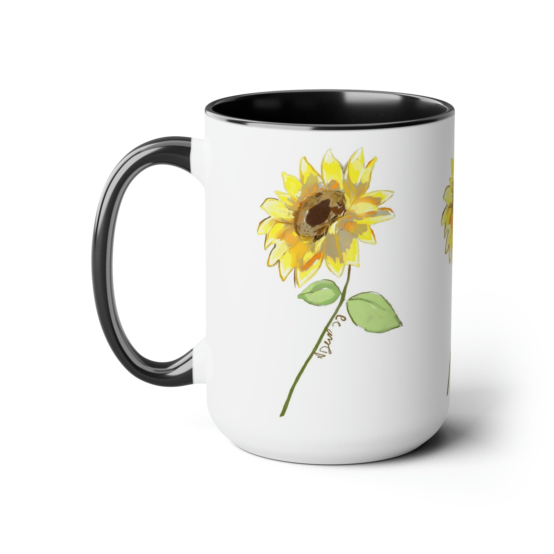 Sunflower Two-Tone Coffee Mugs, 15oz - Blue Cava