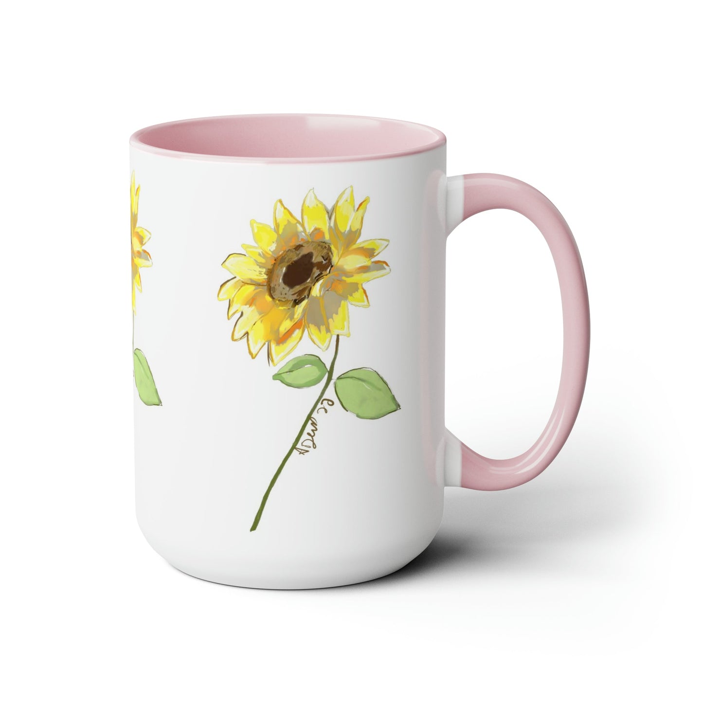 Sunflower Two-Tone Coffee Mugs, 15oz - Blue Cava