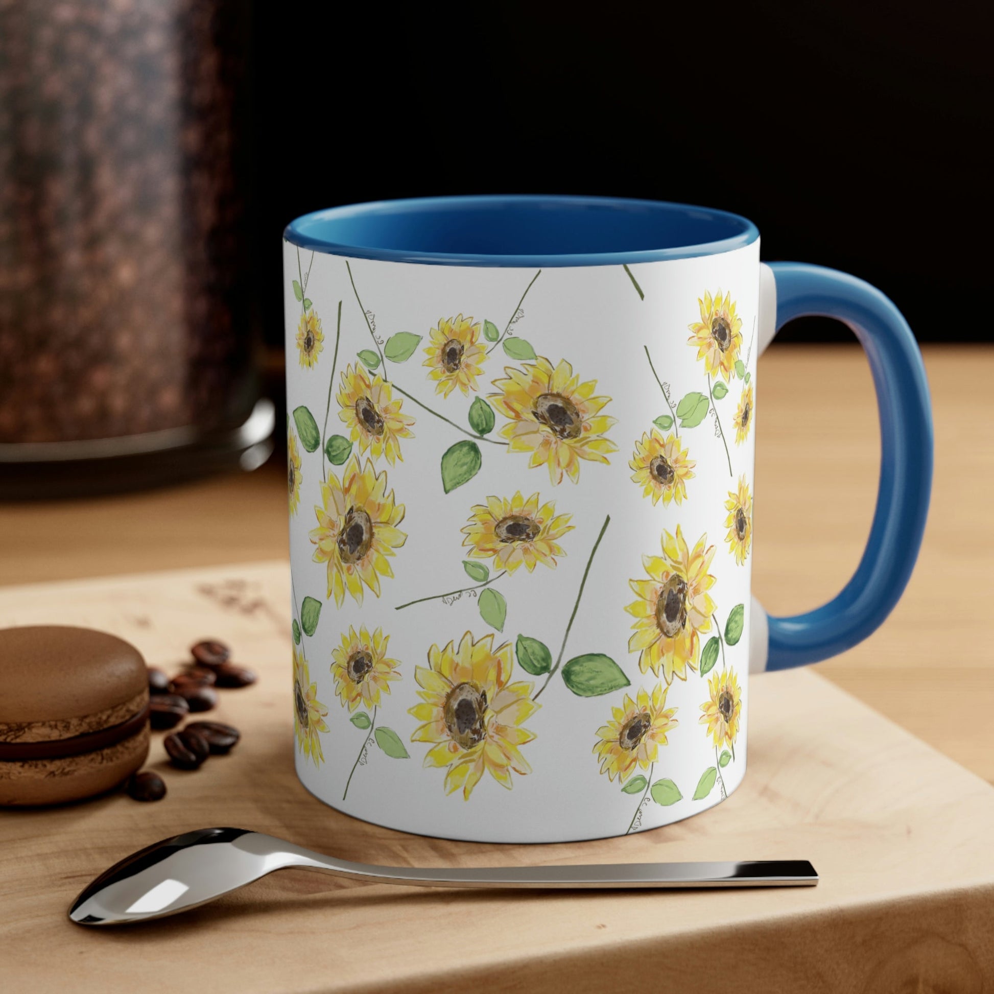 Sunflowers Accent Coffee Mug, 11oz - Blue Cava