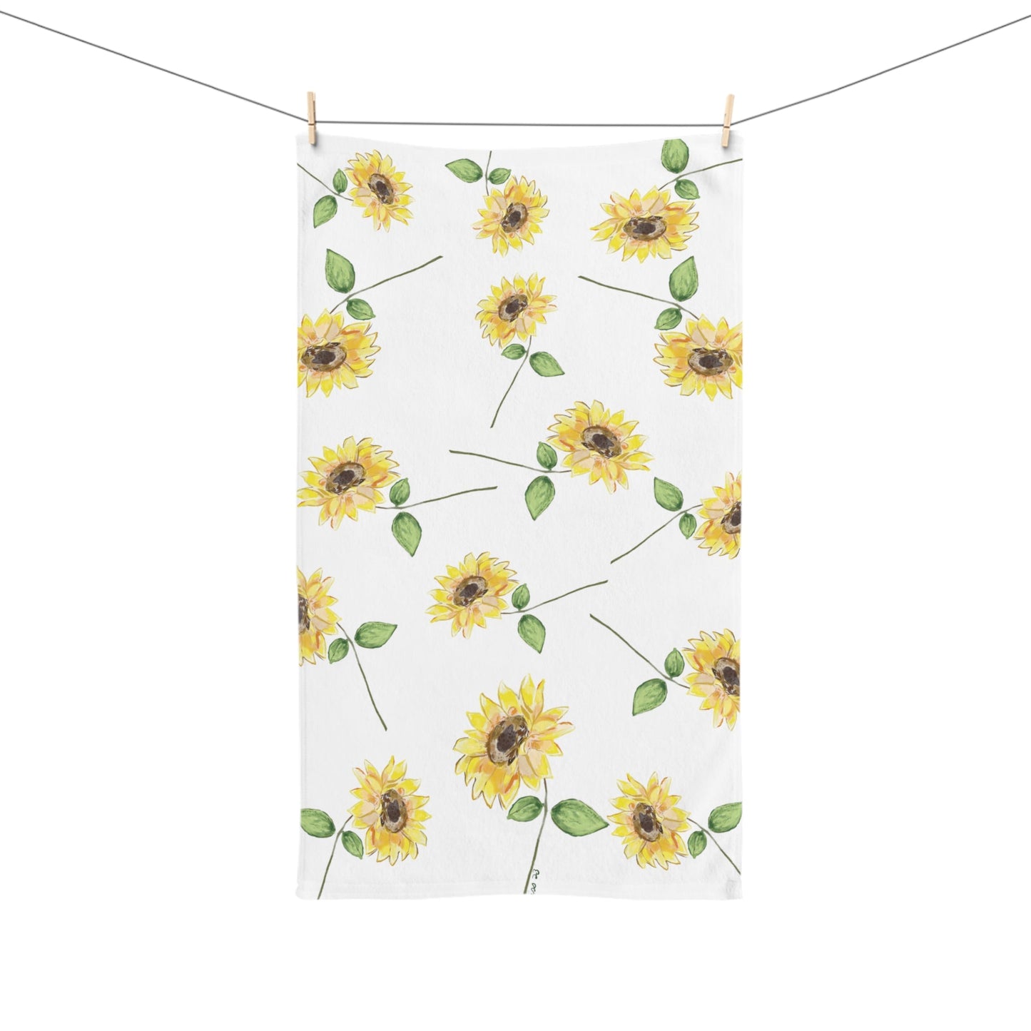 Sunflowers Hand Towel (Poly/Cotton) - Blue Cava