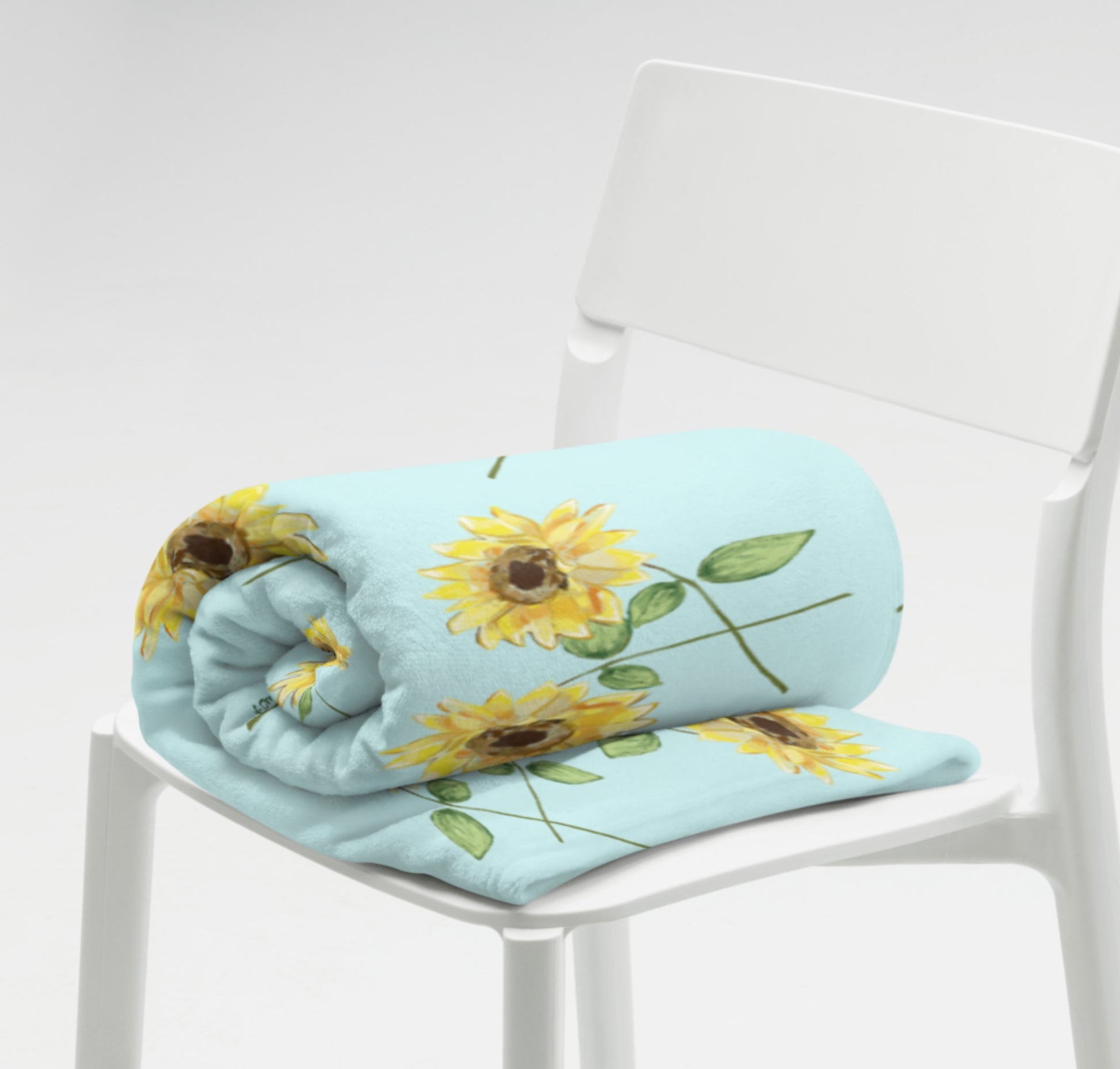 Sunflowers Throw Blanket - Blue Cava