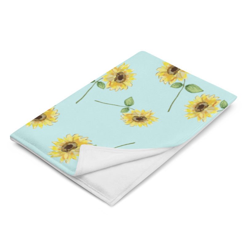 Sunflowers Throw Blanket - Blue Cava