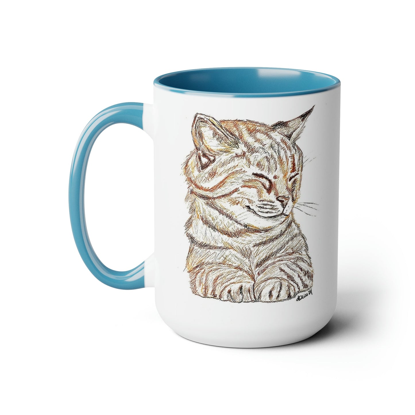 Two-Tone Coffee Mugs, 15oz - Blue Cava