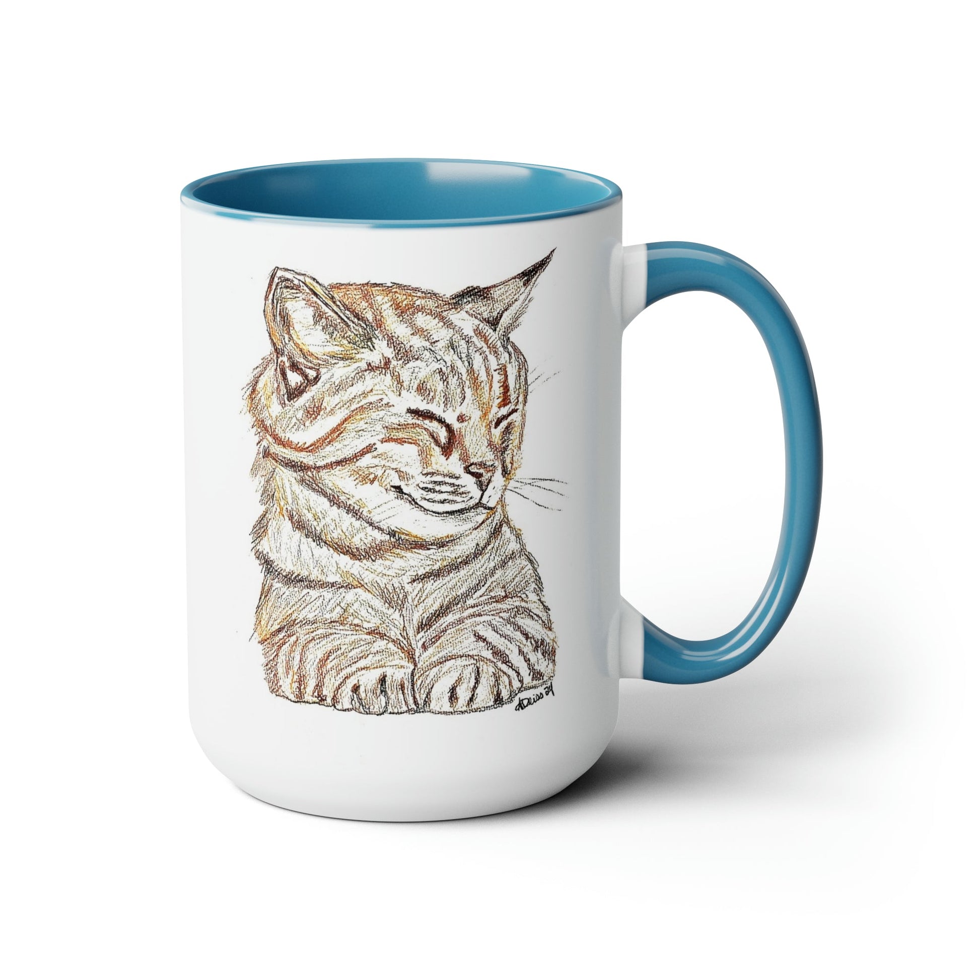 Two-Tone Coffee Mugs, 15oz - Blue Cava