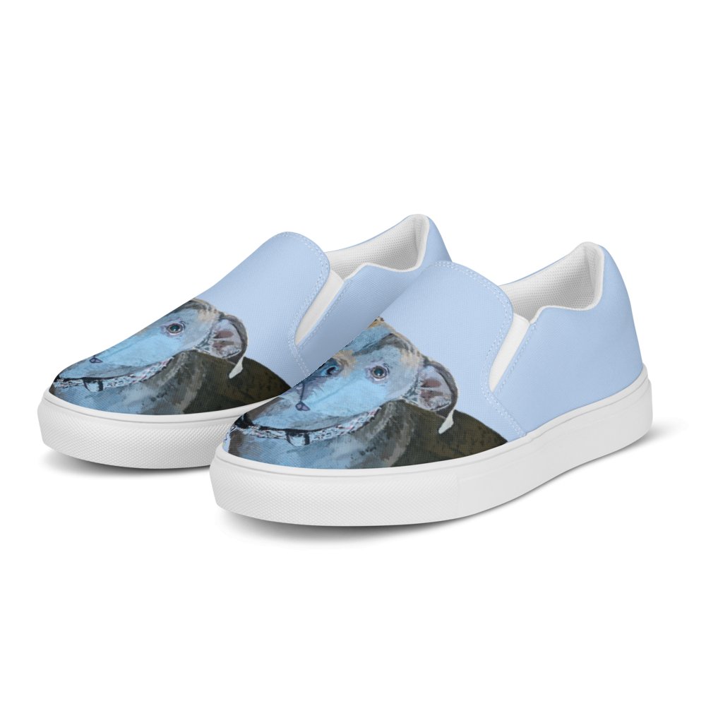 Women’s slip-on canvas shoes - Blue Cava