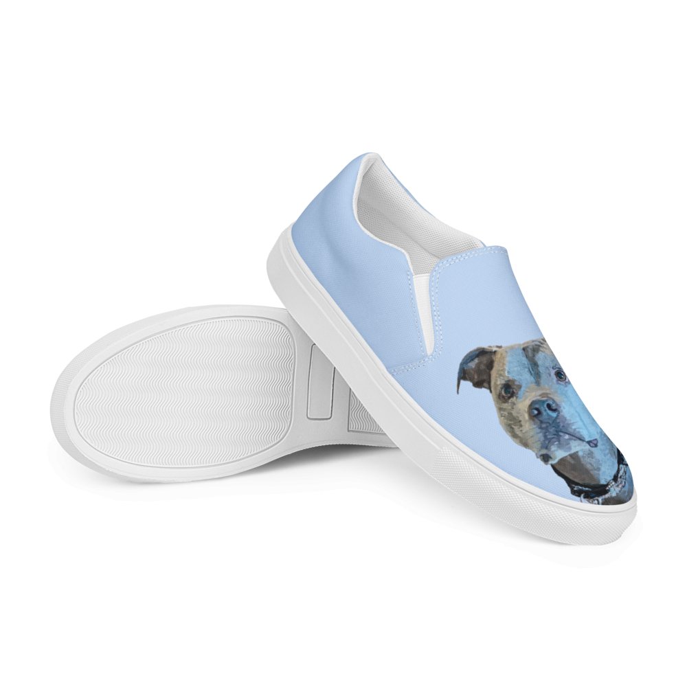 Women’s slip-on canvas shoes - Blue Cava