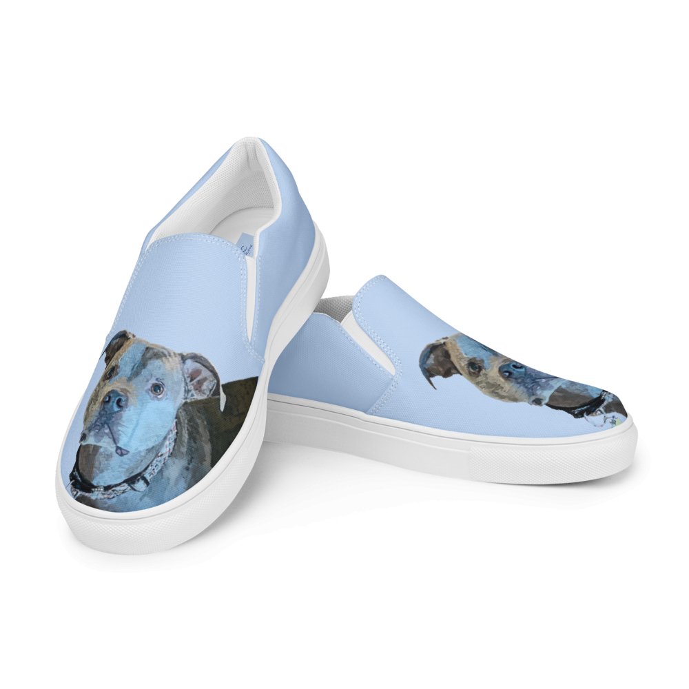 Women’s slip-on canvas shoes - Blue Cava