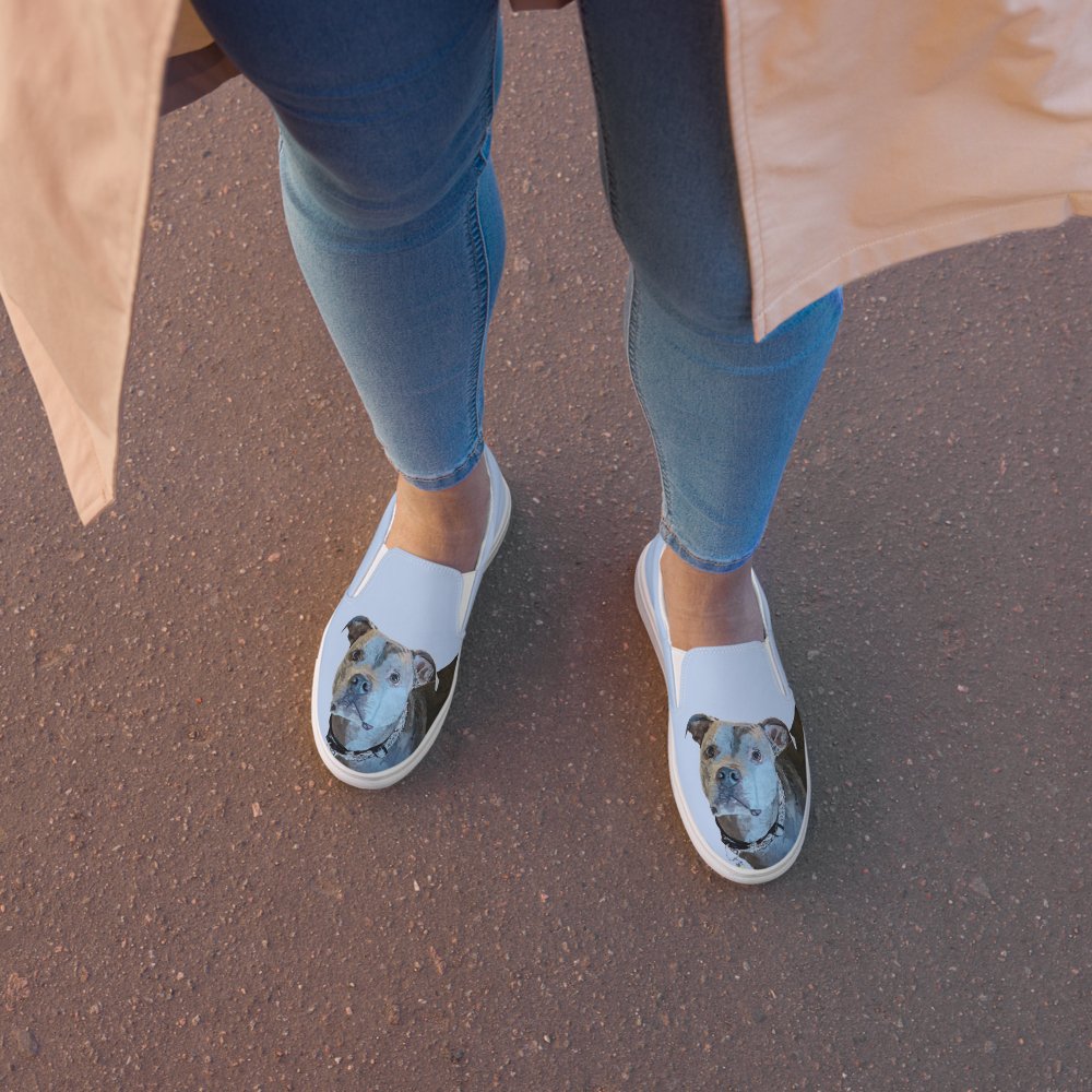 Women’s slip-on canvas shoes - Blue Cava