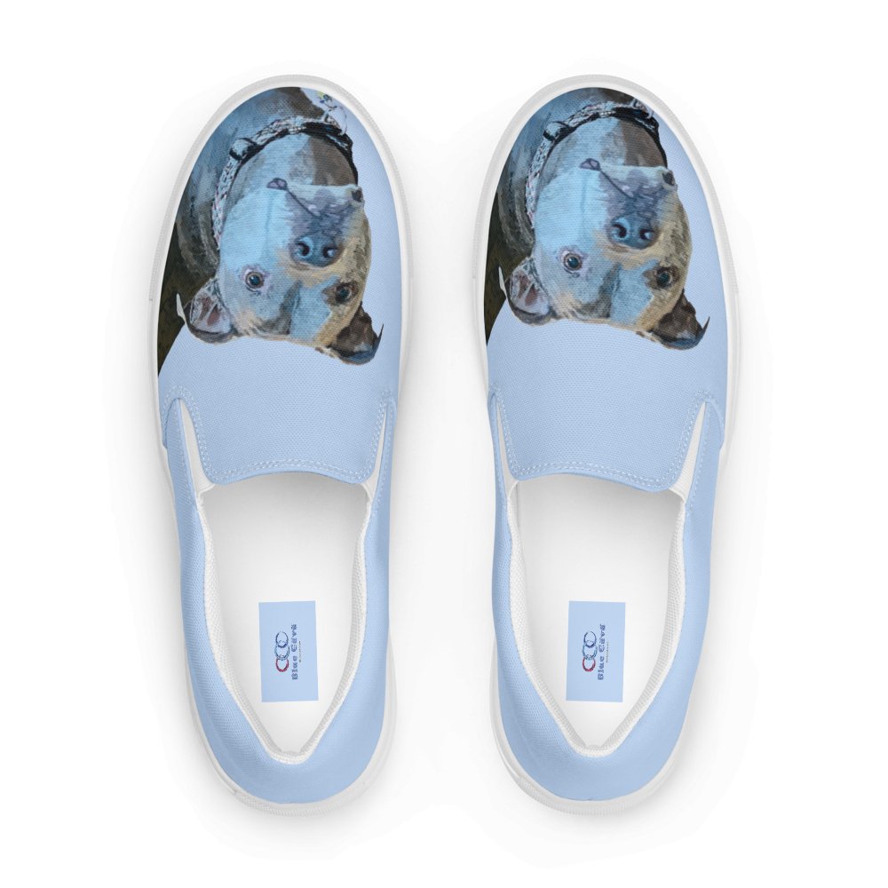 Women’s slip-on canvas shoes - Blue Cava