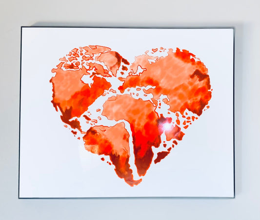 World Heart Wall Art - Blue Cava