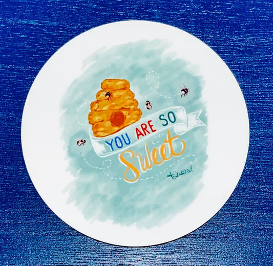 You Are So Sweet - Coaster set - Blue Cava